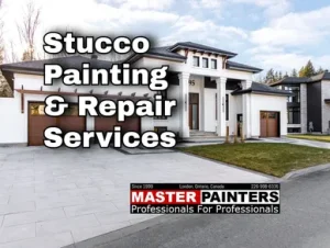 Stucco painting and repairs with Master Painters London Ontario