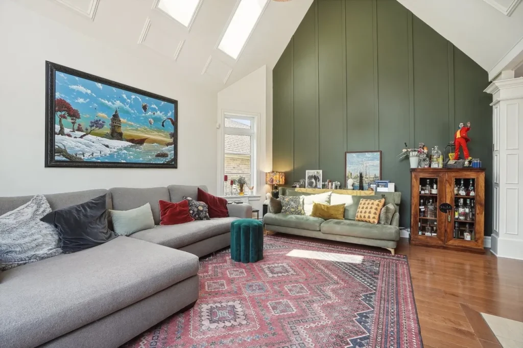Master Painters of London Ontario Accent wall in Farrow & Ball Yeabridge Green